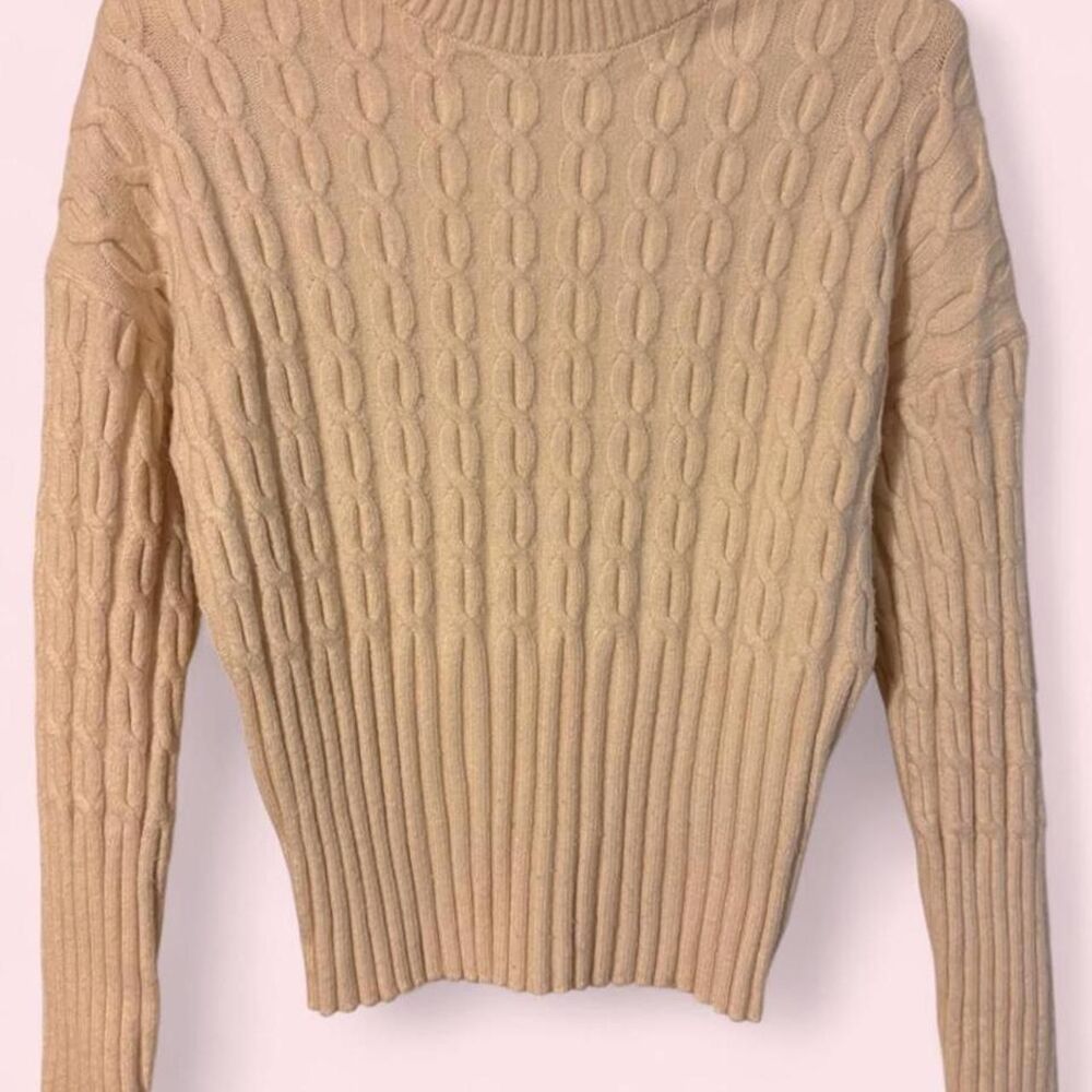 Soft, fall, cottagecore cream cable knit Jason Wu sweater